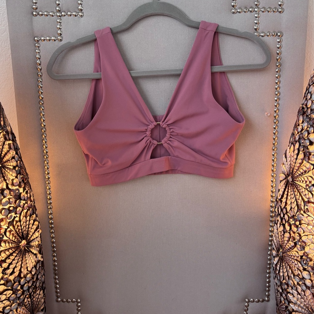 Whitney Simmons sports bra | circle emblem